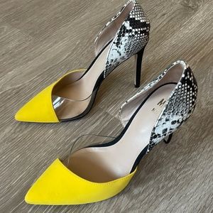 Like new,  yellow and animal print shoes